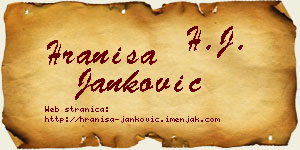 Hraniša Janković vizit kartica